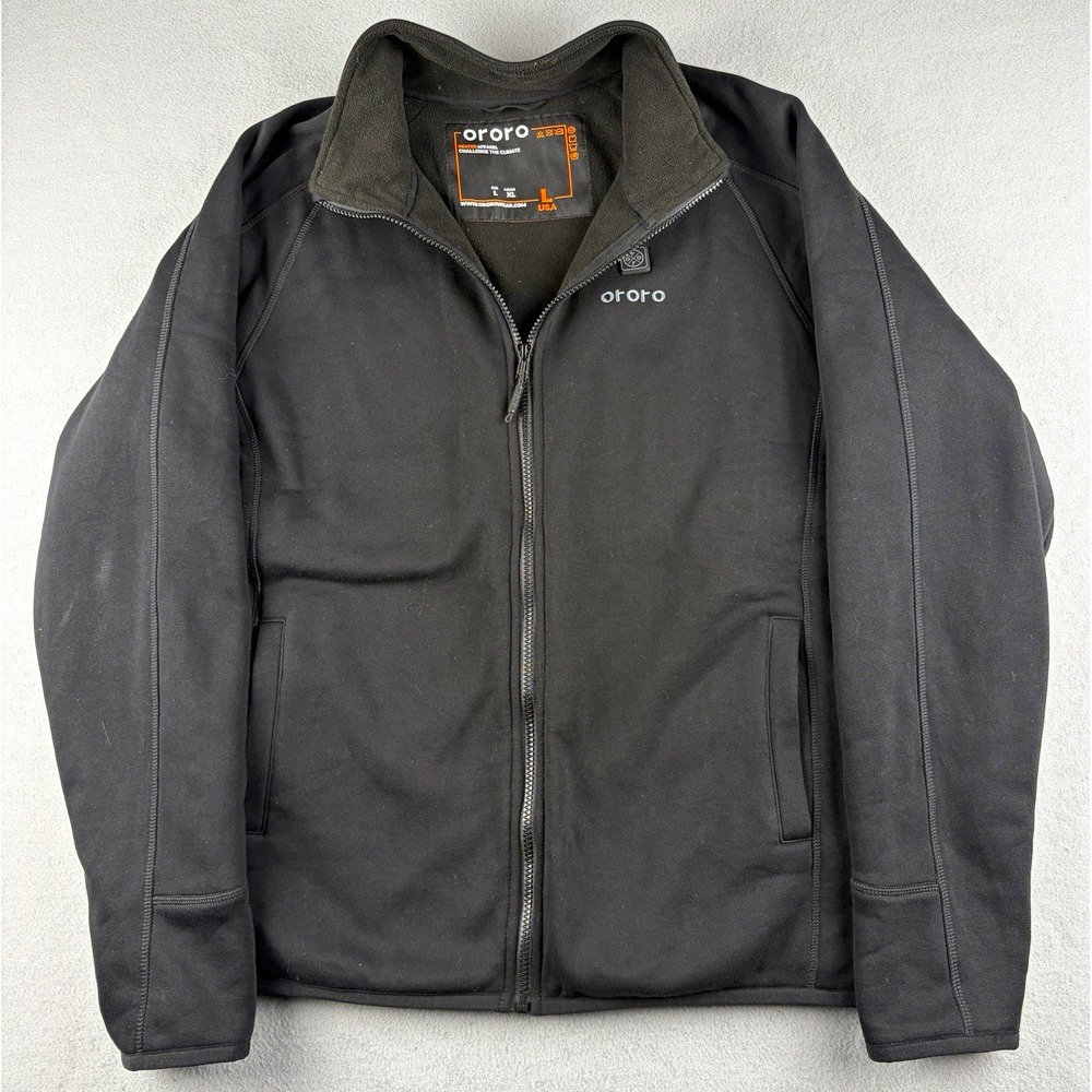ORORO Heated Fleece Jacket Men's Large Black MJF-32 Battery Not Included